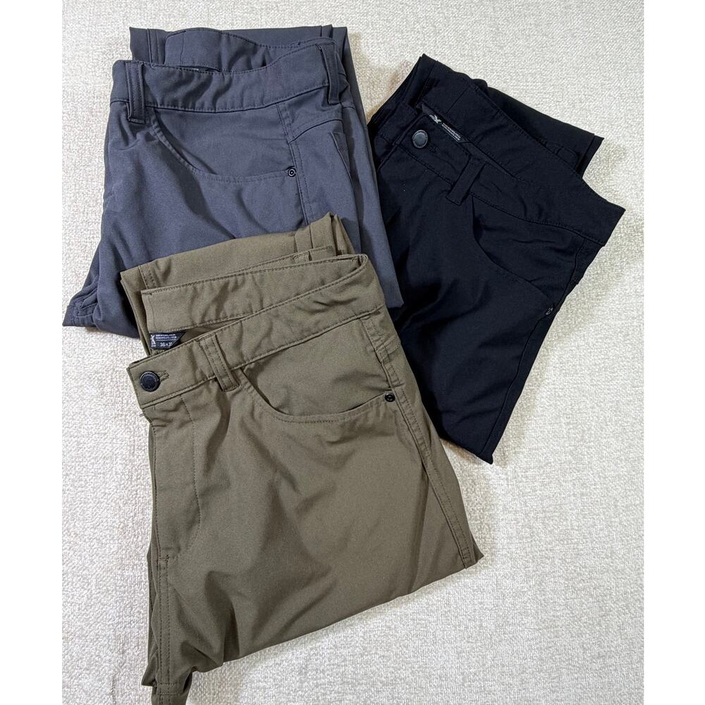 Lot of 3 ZeroXposur Men's 36x32 Tan/Black/Gray Straight Leg Casual Pants Travel